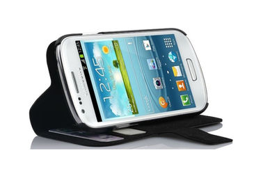 Van de het Leertelefoon van de tribunedekking Pu het Gevalzak met Knoop voor Samsung-Melkweg S3 minii8190