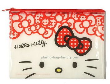Hello-zakken van de pot de leuke rode vinyl plastic ritssluiting voor meisjes die geld verzamelen