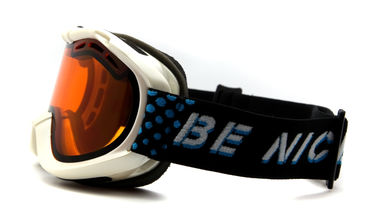 De antislip Openlucht Witte Beschermende brillen van de de Beschermende brillen Vlakke Lichte Ski van Jonge geitjessnowboarding voor Jongens